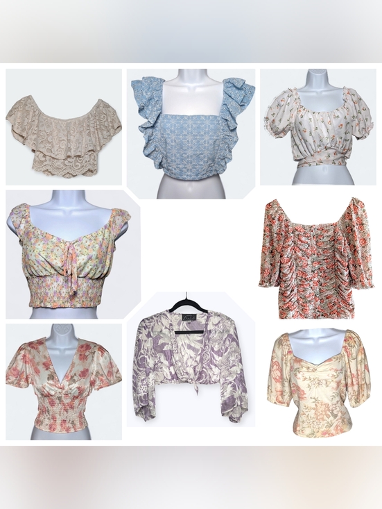 BCBGeneration Tops - Mixed Brand Lot Blouses Bright Floral Boho Romantic Crop Fairy Y2K Cottagecore